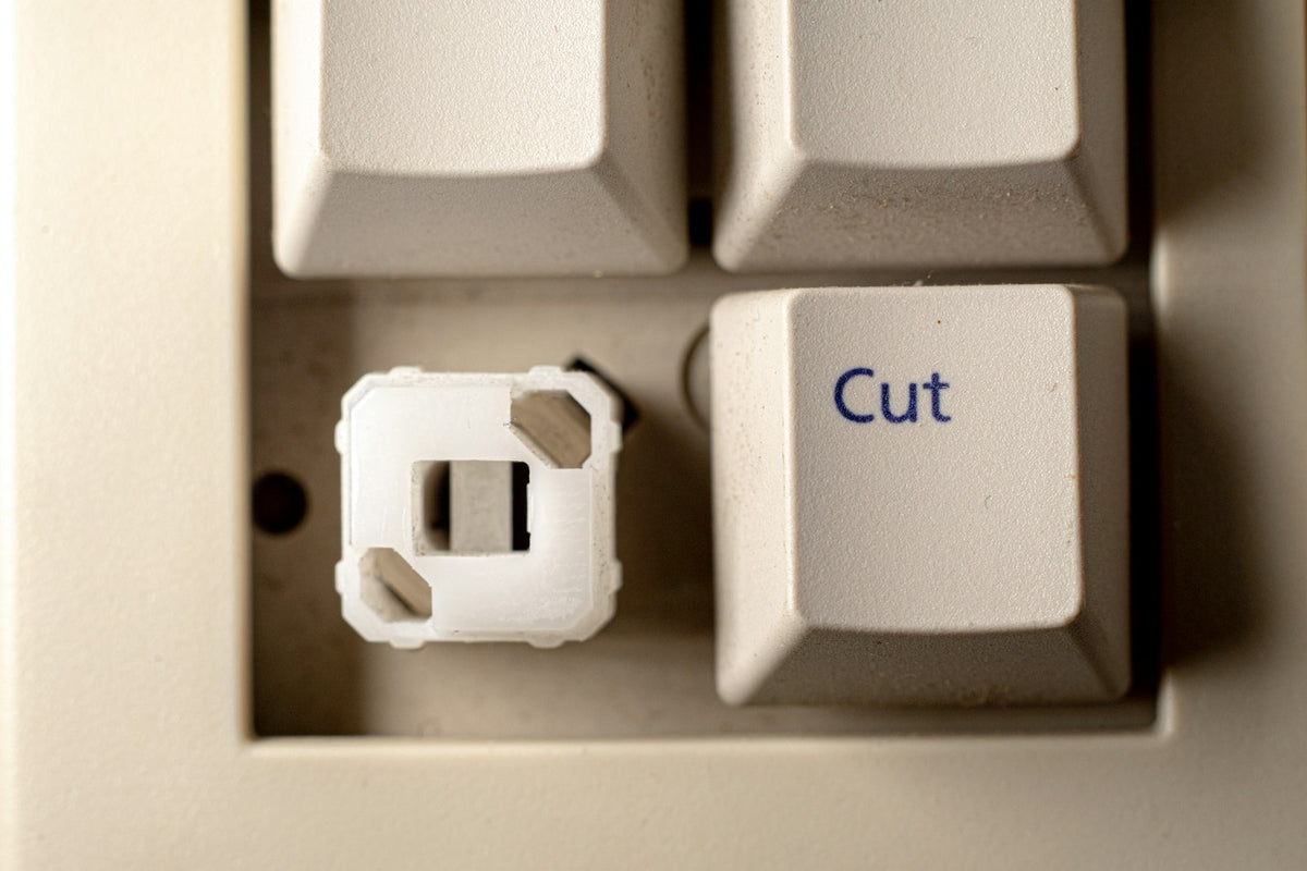 Spotless white keyboard keycaps