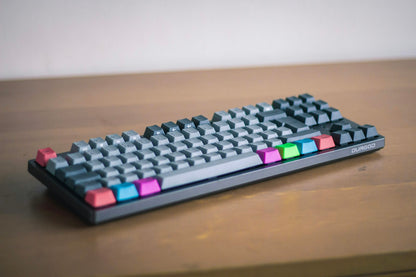 Keyboard surface cleaned with DustGrab cleaning gel