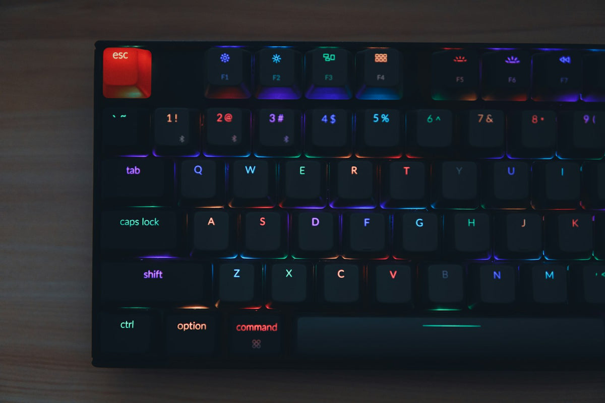 Vortex Pro RGB full-size gaming keyboard with red lighting