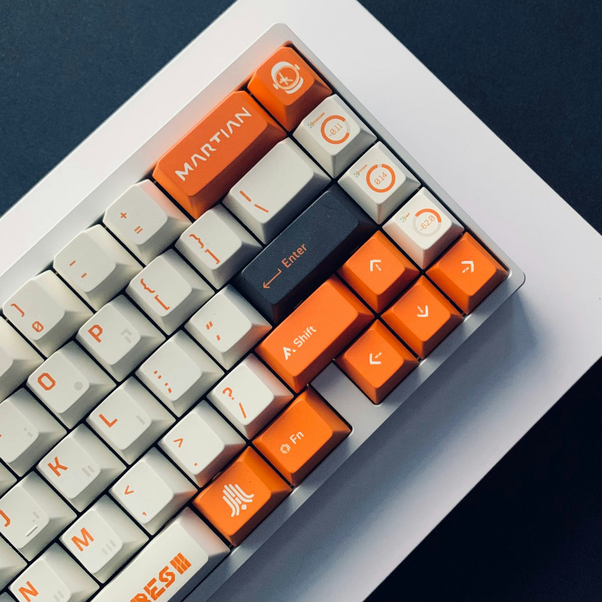 Dust-free keyboard keycaps close-up